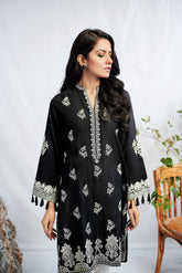 DC-0368 BLACK EMBROIDERED KURTA